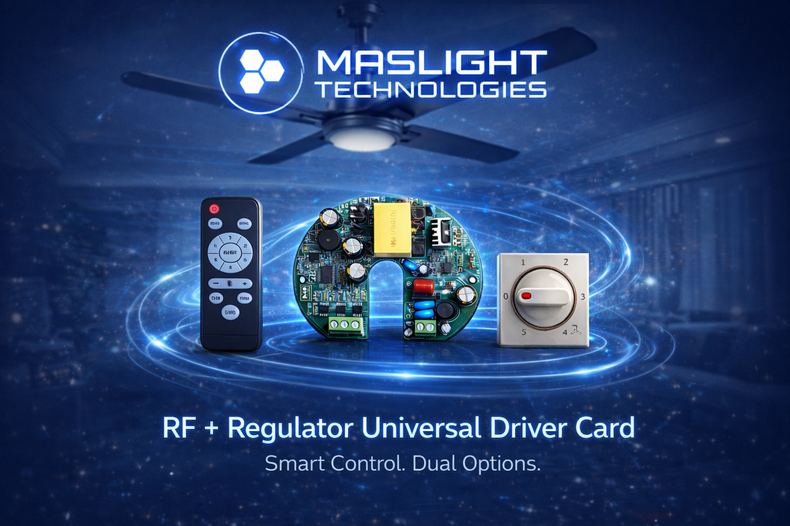 RF + Regulator Universal Driver Card | Dual Control BLDC